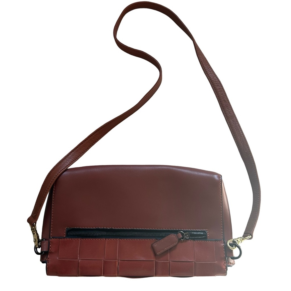 Zara Woven Brown Crossbody Bag - Picture 3 of 4